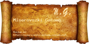 Miserovszki Galamb névjegykártya